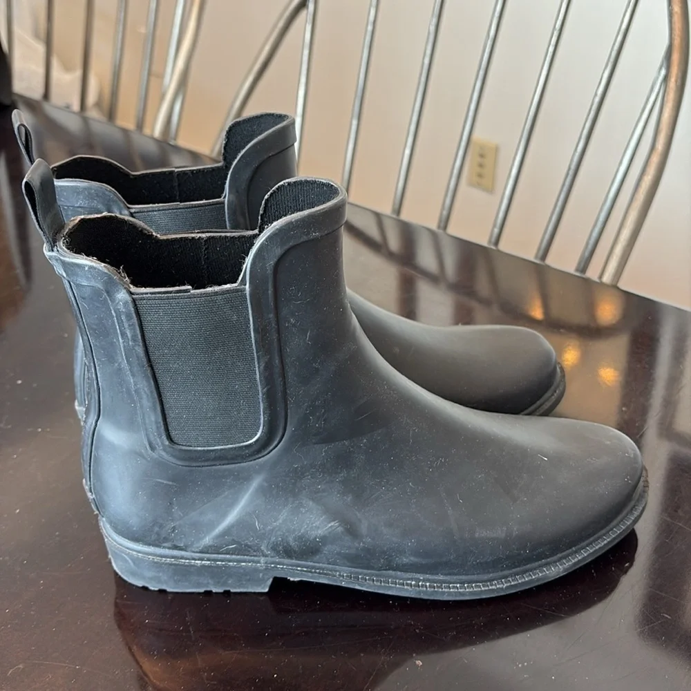 🐳 J.Crew black rain boots